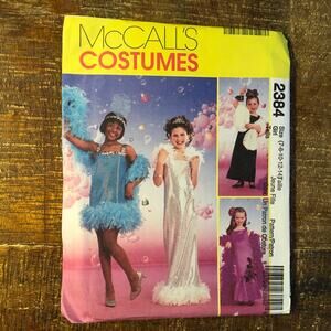 McCalls Sewing Pattern 2384 Costume Glamour Girls Boa Beauty Queen 7-14 UNCUT